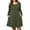 Army Green, variant on Women's Plus Size Solid Color Casual Spring Autumn Dress - Round Neck Long Sleeve with Pockets - Army Green XXL
