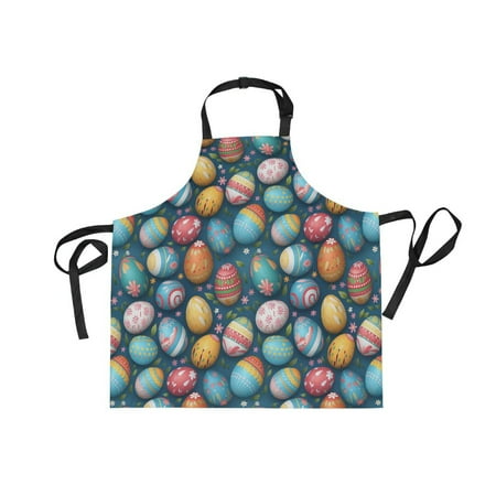 

JSTEL Easter Eggs Apron with 2 Pockets for Women Men Adjustable Garden Bib