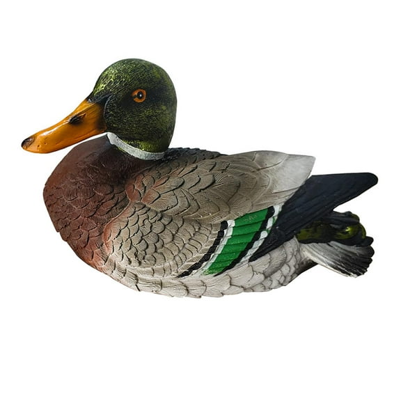 oshhni Floating Duck Pond Decor Garden Duck Statue Centerpiece Ornament Collection Animal Sculpture Resin Figurine for Patio Outdoor Brown