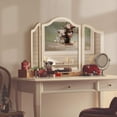 thumbnail image 4 of Luxfurni Hollywood Large Vanity Trifold Makeup, 3 Side Folding Tabletop Mirror, White, 4 of 10