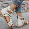 thumbnail image 4 of Womens Wedge 2026 Sandals Cute Wedge Heels Spring Open Toe Trendy Casual Walking Shoes Comfortable Cut out Summer Cover Dressy Ankle Boots White Size 6.5, 4 of 6