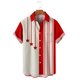 thumbnail image 2 of Camisas Para Hombre Manga Larga Hombres Casual Manga corta Primavera Verano Turndown Neck 3D Impreso Camisas Moda Top Blusa Camisas (Red, L), 2 of 5