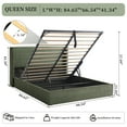 thumbnail image 3 of Zanmintaobo Full Lift up Storage Bed Frame - Wingback Headboard,Corduroy Upholstered,No Box Spring Needed,Noise-Free,Easy Assembly,Turtle Green, 3 of 11