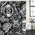 thumbnail image 2 of Vintage Car Bathroom Shower Curtains with 12 Hooks Polyester Waterproof Shower Curtain for Stalls and Bathtubs Automobile Car Parts Engine Print Black Decorative Bathroom Privacy Curtain 54x78 Inches, 2 of 9
