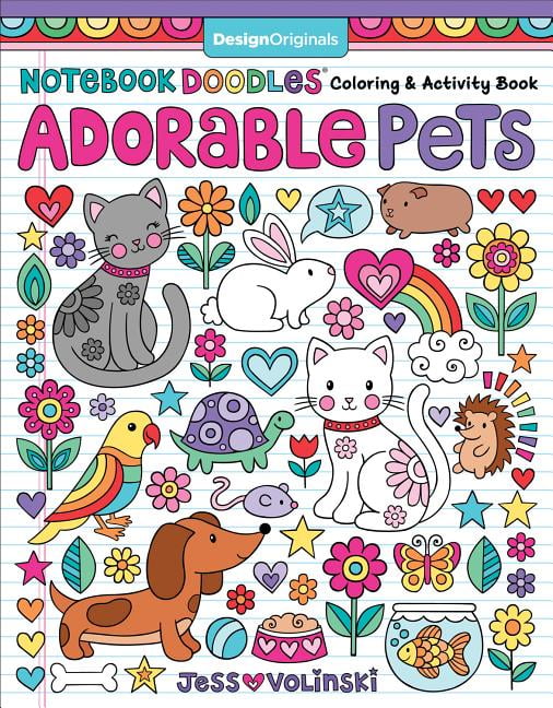 Notebook Doodles Adorable Pets : Coloring & Activity Book (Paperback