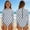 Gray, variant on ITSAME Girls One-Piece Swimwear, Polka Dot Print Sun Protection Crew Neck Quick-Dry Beach Swimsuit Pink Size 9-10