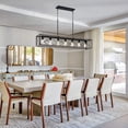 thumbnail image 3 of ACROMA Kiro 7-light Farmhouse 48In Linear Chandelier Industrial Rectangle Dining Lighting with UL certified Weathered Walnut, 3 of 5
