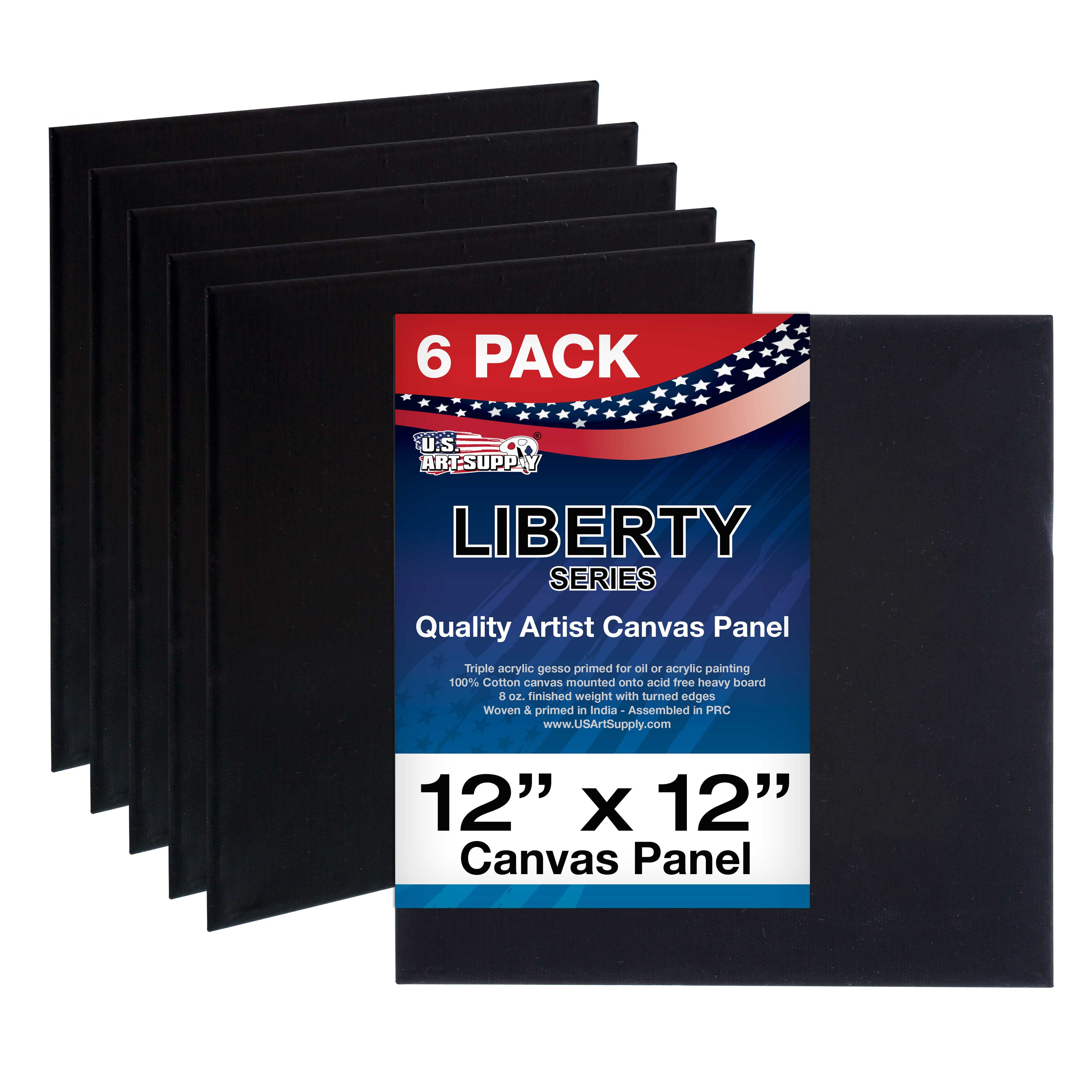 US Art Supply 12 X 12 inch Black Professional Artist Quality Acid Free