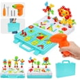 thumbnail image 5 of Juego de taladro eléctrico 4 en 1 de 310 piezas, rompecabezas creativos, juguete de construcción con taladro eléctrico y tablero de clavijas, juguete educativo para niños y niñas., 5 of 5