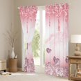 thumbnail image 3 of Homewish Love Heart Diamond Black Out Curtains for Girls, Pink Sequin Print Curtains Pack of 2 (42x63 Each), Romantic Anniversary Bedroom Curtains, Living Room Curtains Decor, 3 of 6