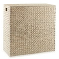 thumbnail image 5 of Casafield 2-Section Laundry Hamper with Lid and Removable Liner Bags - Whitewash White, Woven Water Hyacinth Laundry Basket for Clothes, 5 of 7