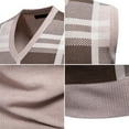 thumbnail image 3 of AnuYalue Sweater Vests Mens Lightweight V Neck Vintage Plaid Sleeveless Pullover Casual Fall Winter Stretch Knitted Vest, 3 of 6