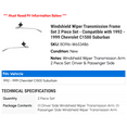thumbnail image 2 of Windshield Wiper Transmission Frame Set 2 Piece Set - Compatible with 1992 - 1999 Chevy C1500 Suburban 1993 1994 1995 1996 1997 1998, 2 of 2