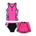thumbnail image 3 of YEAHDOR 3Pcs Little Girls Swimsuit Youth Girls Racer Back Tops with Briefs Boyshorts Set Beachwear, 3 of 7