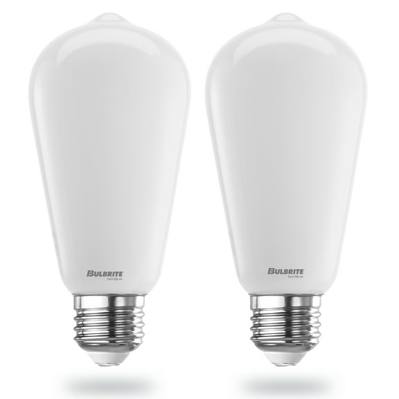 Bulbrite 9 Watt LED ST18 Light Bulbs, Warm Dimming 3000K (Soft White) - 1800K (Candlelight), 800 Lumens, (2 Pack)