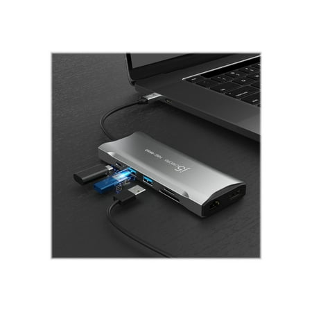 j5create - 4K60 Elite USB-C Triple-Monitor 10Gbps Mini Dock - Space Grey