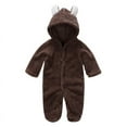 thumbnail image 2 of Unisex Baby Cloth Winter Coats Cute Newborn Infant Jumpsuit Snowsuit Bodysuits,Coffee,6-9 Months, 2 of 9