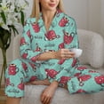 thumbnail image 6 of Wukai Snowflake Hot Cocoa Print Women's Pajama Set,PJ Set,Lounge Sets For Women Soft Long Sleeve Sleepwear Comfort and Style-Small, 6 of 7