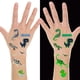 thumbnail image 3 of 10 hojas de tatuajes temporales de dinosaurios para niños, tatuajes que brillan en la oscuridad, temporales para niños, dibujos animados temporales a prueba de agua, 3 of 5