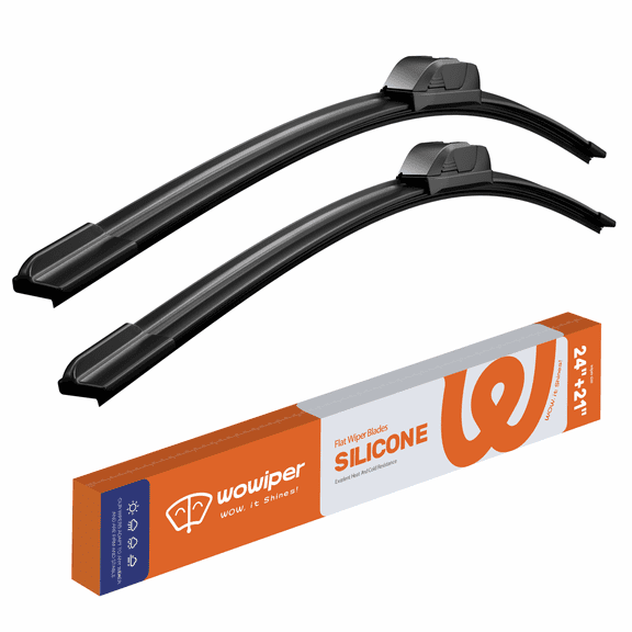 WOWIPER 24" 21" Premium Silicone Wiper Blades 2 Pack – Water Repellent Beam Fit J-Hook – OEM All-Season for Dodge Charger 2011-2023,MITSUBISHI Outlander 2023-2007 and more