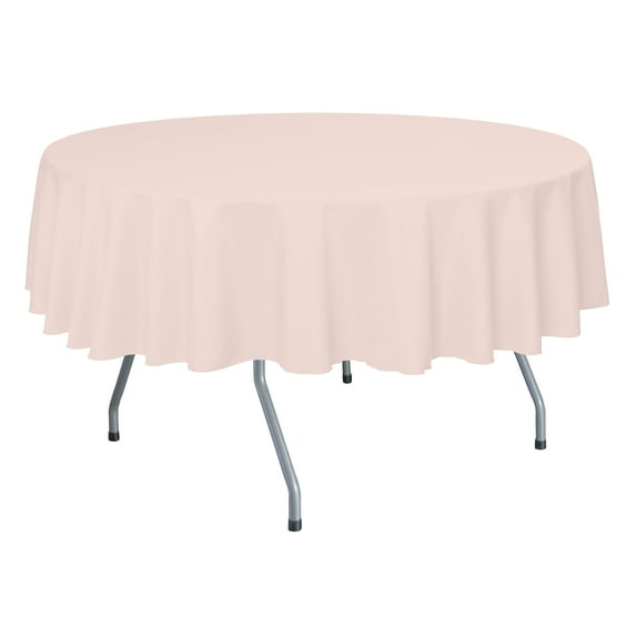 Ultimate Textile (2 Pack) 60-Inch Round Polyester Linen Tablecloth - for Wedding, Restaurant or Banquet use, Ice Peach