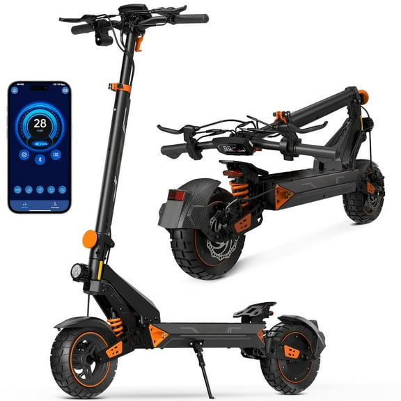 10" Electric Scooter Adults,1000W Off-Road E-Scooter,50 Mile Range,32MPH,48V 20Ah Battery,Dual Suspension & Brakes System & APP Control