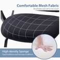 thumbnail image 4 of YYAo Mesh Task Chair with Comfy Arms and Lumbar Support, Office Chair Ergonomic Desk Chair with No Wheels for Home Conference Room, Bedroom, Home Office, Living Room, Black, 4 of 5