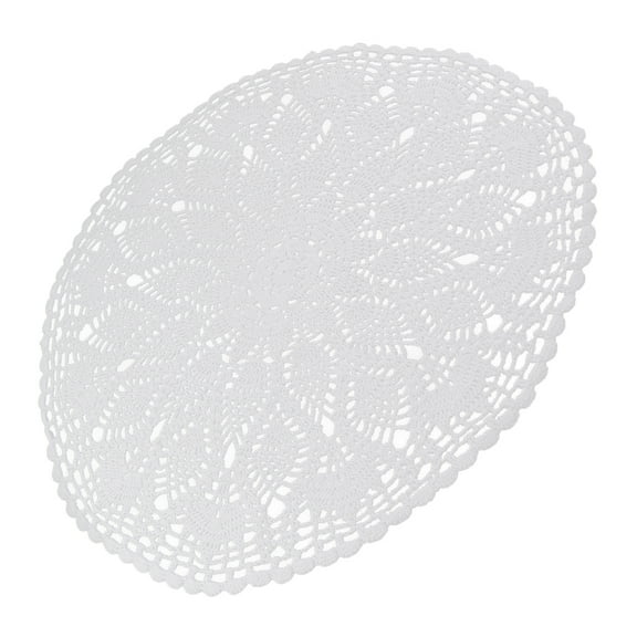24'' Handmade White Round Crochet Cotton Table Doilies Tablecloth Pmats, or up sofa for bedroom,computer desk