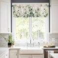 thumbnail image 3 of Green Eucalyptus Leaves Kitchen Valances for Windows 60x18 Inch Kitchen Curtains Valances Rod Pocket Summer Leaf Butterflies Vintage Bathroom Window Valances for Window Treatment Decor, 3 of 6