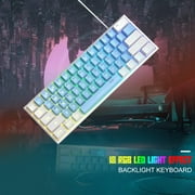 MageGee Mini 60% Gaming Keyboard, RGB Backlit 61 Key Ultra-Compact Keyboard, TS91 Ergonomic Waterproof Mechanical Feeling Office Computer Keyboard for PC, MAC, PS4, Xbox ONE Gamer(White Blue)