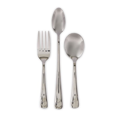 Parent's Choice 3 Piece Count Premium Stainless Steel Infant Flatware Set, Fork and 2 Spoons, Silver