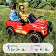 thumbnail image 3 of Hikiddo 12V Ride on Toy Truck, 2 Seater Kids Electric Cars for Girl Boy with Remote, Megaphone - Red, 3 of 10