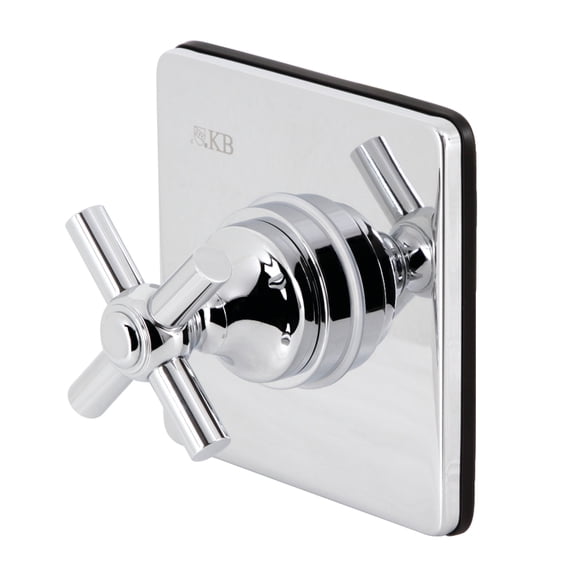 Kingston Brass KS3041EX Elinvar Single-Handle Three-Way Diverter Valve with Square Trim Kit in Polished Chrome