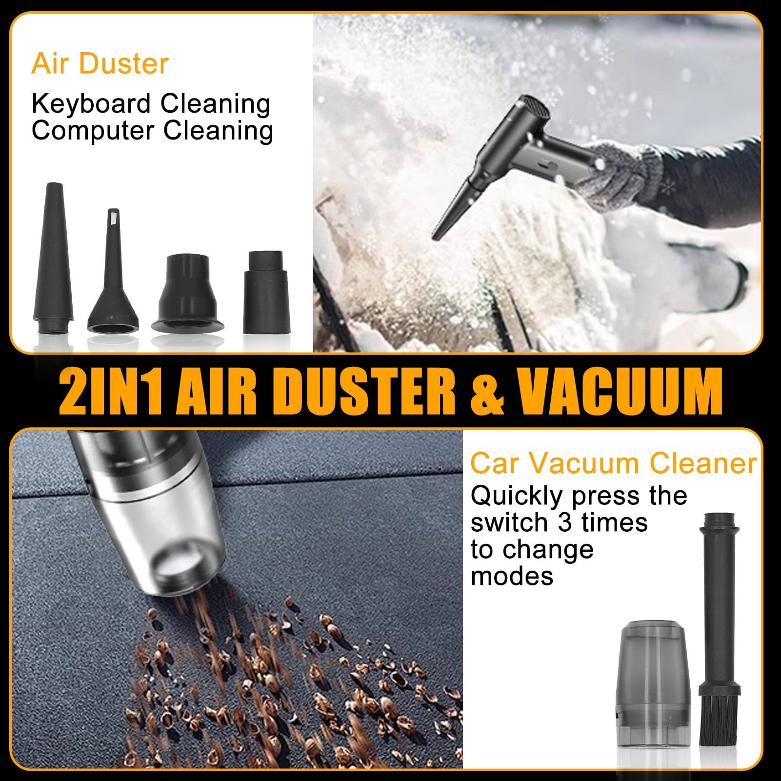 Turbo Fan 110000RPM Variable Speed Brushless Motor Mini Electric Air Duster Portable Blower Fan for Home Car Office