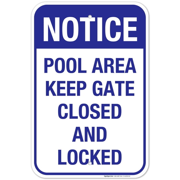 Pool Area Sign, Keep Gate Closed and Locked Sign, Pool Sign,