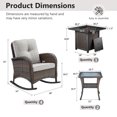thumbnail image 2 of OPOHORO 7 - Pieces Patio Furniture Set with 30" Square Fire Pit Table, Outdoor Conversation Sets with 4 Glider Chairs and 2 Glass-Top Side Table, for Garden Lawn Balcony, Beige Cushion, 2 of 15