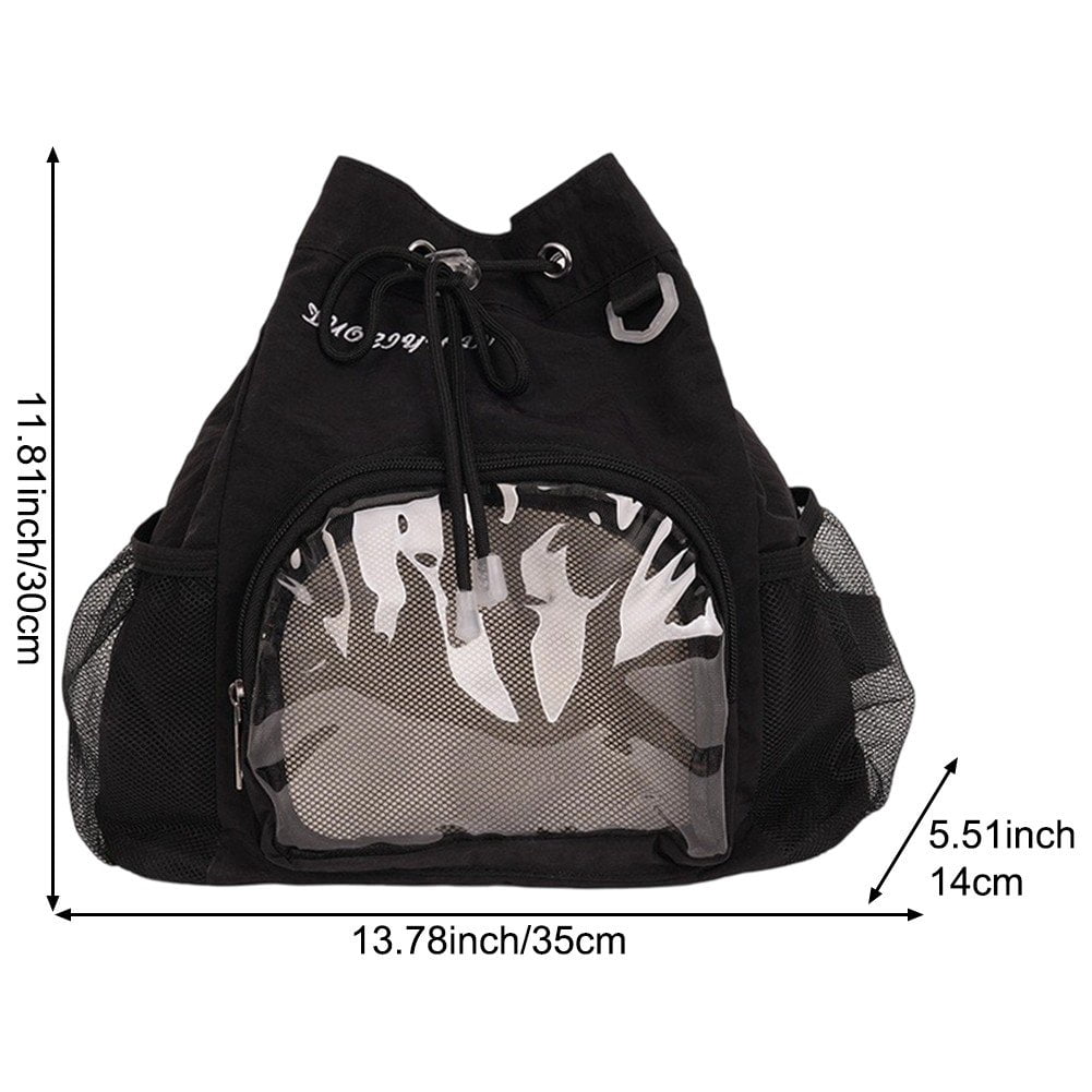 Slccxzc Women Grunge Drawstring Simple Backpacks Y2k Aesthetic Casual All Match Ita Bags