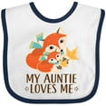 thumbnail image 3 of Inktastic Auntie Loves Me Woodland Fox Boys or Girls Baby Bib, 3 of 4