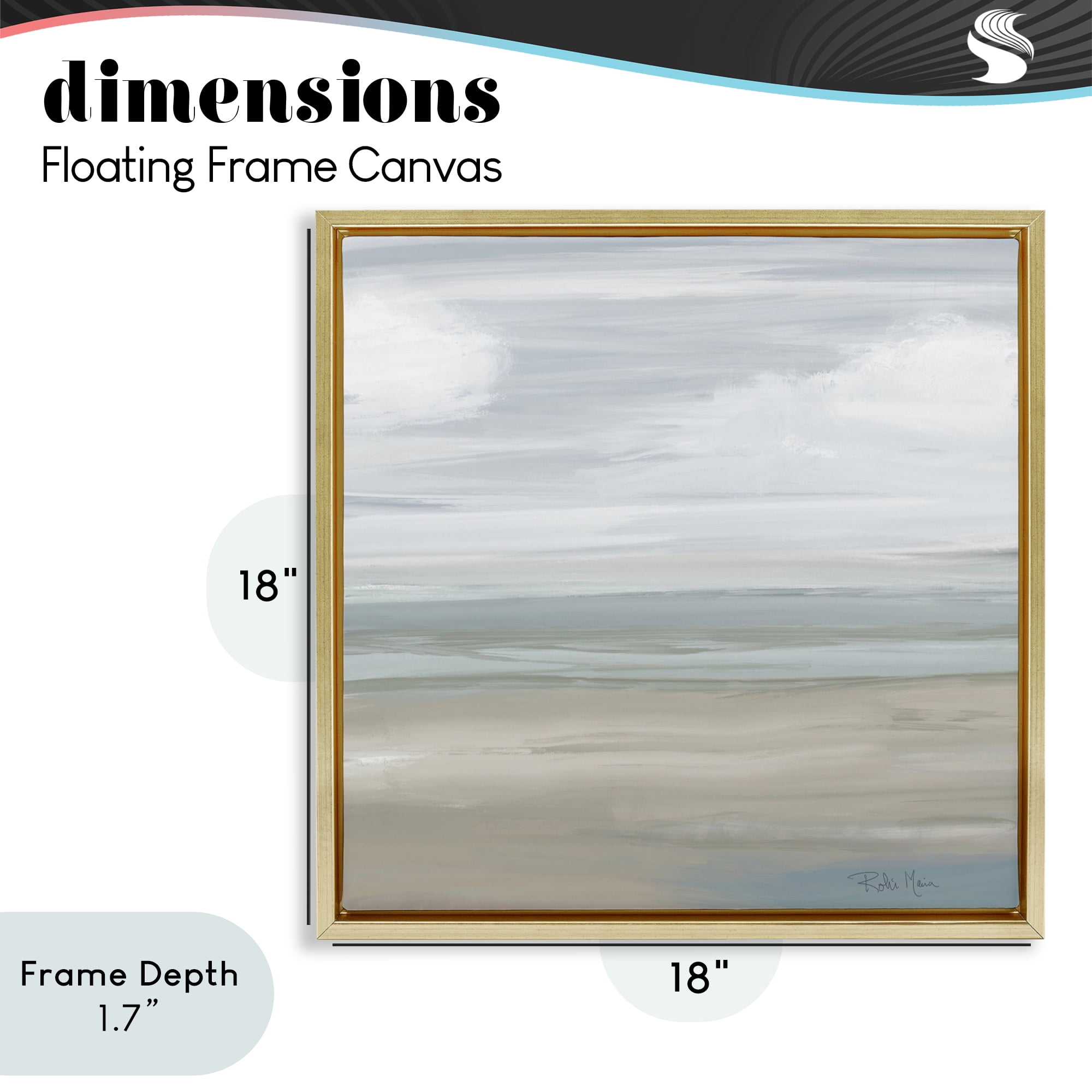 Stupell Industries Another Day Peaceful Landscape Gold Framed Floater Canvas Wall Art, design by Robin Maria