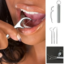 Teissuly 304 Metal Tooth Picking Tool Stainless Steel Toothpick Portable Oral Tooth Cleaning Tool Set