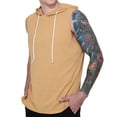 thumbnail image 4 of ZVNAΖH Mens Sleeveless Hooded Workout Shirt, Solid Color Quick Dry Drawstring Pullover, Gym Tank Top Hoodies, 4 of 4