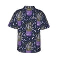 thumbnail image 3 of Fotbe Lavender Flowers Hawaiian Shirt for Men Unisex Summer Beach Casual Short Sleeve Cotton Linen Button Down Shirts-Large, 3 of 9