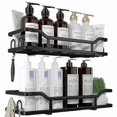 thumbnail image 1 of Shower Caddy, No Drilling Shower Organizer with 8 Hooks, Black-jc, 1 of 3