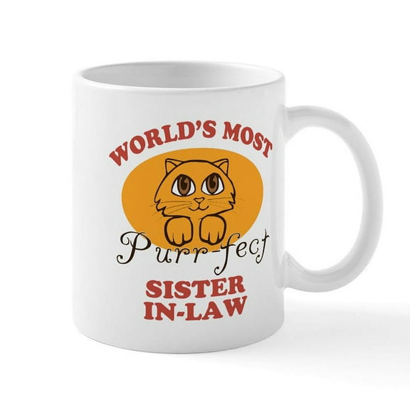 CafePress - One Purrfect Sister In Law Mug - 11 oz Ceramic Mug - Novelty Coffee Tea Cup