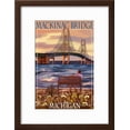 thumbnail image 2 of Mackinac Bridge and Sunset, Michigan, Framed Art Print Wall Art by Lantern Press Sold by ArtCom, 2 of 5