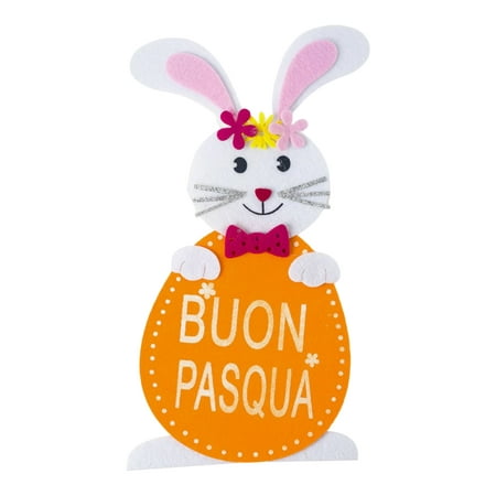 

HUAQUE Easter Rabbit Pendant Vibrant Color Adorable Appearance Smooth Edge Easy to Hang Novelty Easter Rabbit Hanging Sign Plaque Party Favor for Home