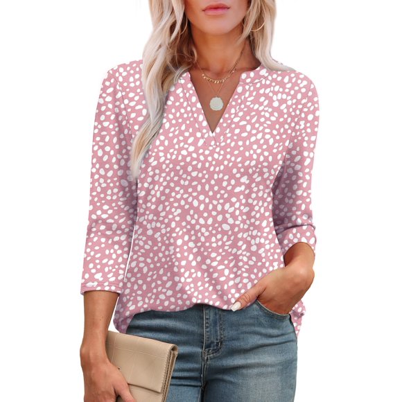 Blusas tipo túnica OFEEFAN, holgadas, elegantes, con cuello en V, mujer H 3