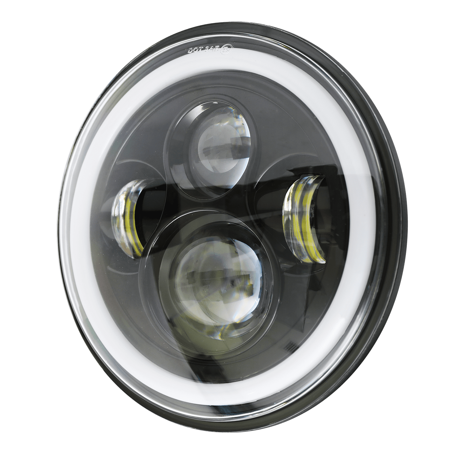 7 inch 80W LED Headlights & 4 inch 60W Fog Lights Combo w/Blue Halo Compatible with 2007-2018 Jeep Wrangler JK, DOT Approved