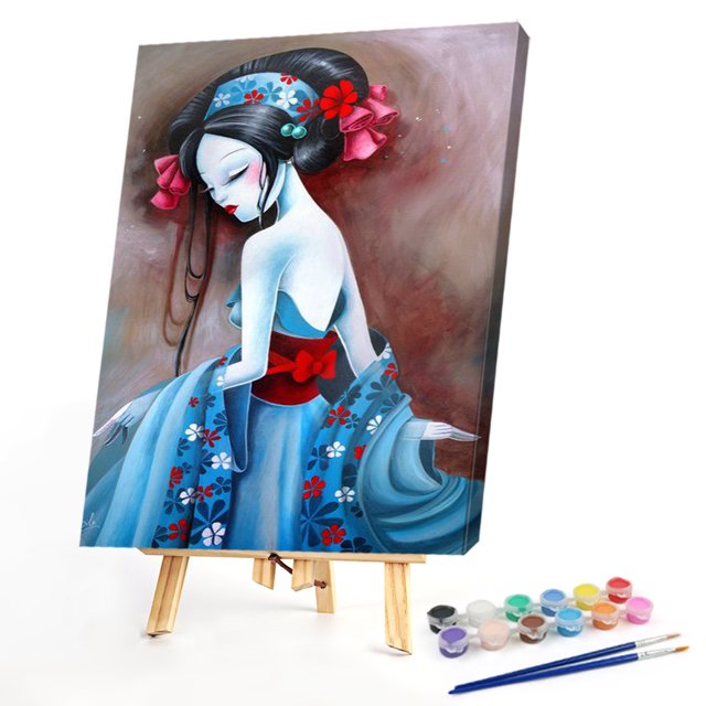 Pintura al óleo de niña bailando por números, imagen para colorear DIY para adultos, niños, artesanía Likrtyny decoración de arte