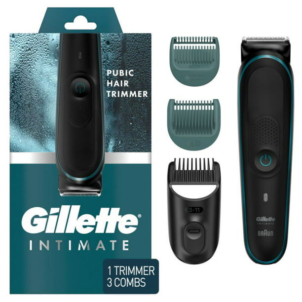 Gillette Intimate Pubic Hair Trimmer for Men, Waterproof Body Groomer,  Black 